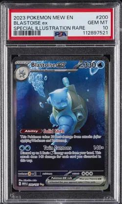 2023 POKEMON MEW EN-151 SPECIAL ILLUSTRATION RARE #200 BLASTOISE EX PSA 10 - Image 1