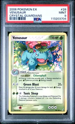2006 POKEMON EX CRYSTAL GUARDIANS #28 VENUSAUR PSA 9 - Image 1