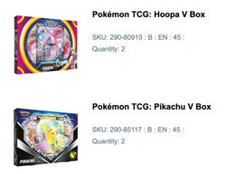 2x Pokemon: Hoopa V Box (Evolving Skies) & 2x Pokemon Pikachu V box - Sealed - Image 2