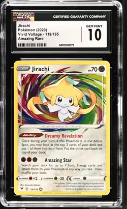 Jirachi 119/185 - Amazing Rare - Pokemon 2020 Vivid Voltage - CGC GEM MINT 10 - Image 1