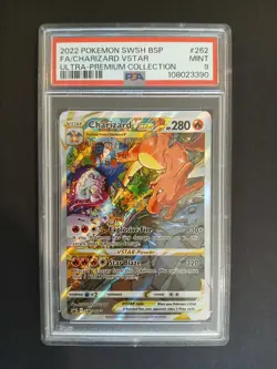2022 POKEMON SWSH BLACK STAR PROMO #262 FULL ART/CHARIZARD VSTAR PSA 9 - Image 1