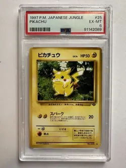 Pikachu 025 PSA 6 Pokemon Jungle Japanese Common Graded Vintage Card Pokemon - Image 3