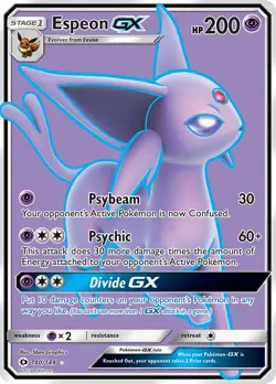 Espeon GX 140/149 - Sun & Moon - Full Art Holo Pokemon Card - Near Mint (NM) - Image 1