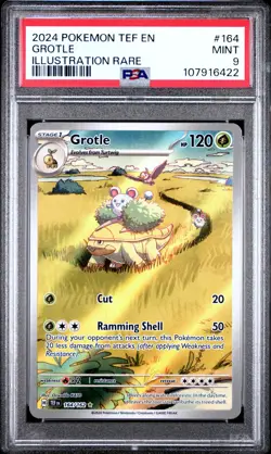 Pokemon TCG Grotle 164/162 Temporal Forces Illustration Rare Card - PSA 9 MINT - Image 1