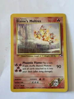Blaine's Moltres Holo Rare Gym Heroes 2000 Pokemon Card TCG 1/132 - Image 1