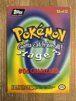 Charizard #06 E6 of 12 Topps 1999 First Movie Pokemon Trading Card MP - Image 2