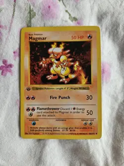 Vintage Pokemon Card Magmar Shadowless Base Set 1st Edition Uncommon 36/102 - Image 1
