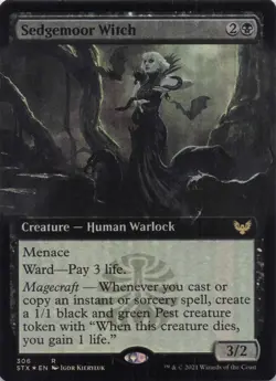 Sedgemoor Witch (Extended Art) Strixhaven Foil Rare #306 NM MTG - Image 1