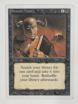 Demonic Tutor Revised MP Moderate Play MTG Magic The Gathering A-1 - Image 1