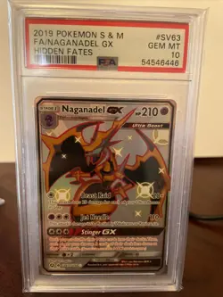2019 Pokemon Hidden Fates Full Art Naganadel GX SV63 SV94 PSA 10 GEM MINT - Image 2