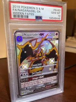 2019 Pokemon Hidden Fates Full Art Naganadel GX SV63 SV94 PSA 10 GEM MINT - Image 3