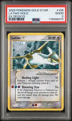 2005 POKEMON EX DEOXYS GOLD STAR #105 LATIAS-HOLO PSA 2 - Image 1