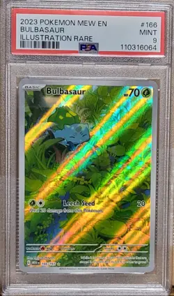 2023 POKEMON MEW EN-151 ILLUSTRATION RARE #166 BULBASAUR PSA 9 - Image 1