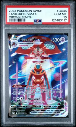 2023 POKEMON SWORD & SHIELD CROWN ZENITH #GG45 FULL ART/DEOXYS VMAX PSA 10 - Image 1