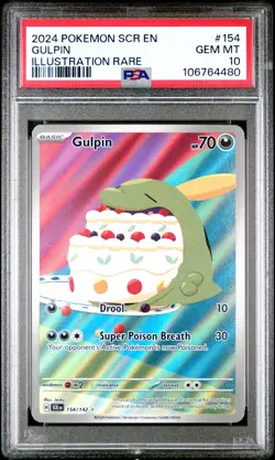 2024 POKEMON SCR EN-STELLAR CROWN ILLUSTRATION RARE #154 GULPIN PSA 10 - Image 1