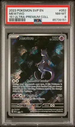 2023 POKEMON SVP EN-SV PROMO 151 ULTRA-PREMIUM COLLECTION #052 MEWTWO PSA 8 - Image 1
