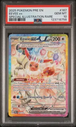 2025 POKEMON PRE EN-PRISMATIC EVOLUTIONS #167 EEVEE EX PSA 10 - Image 1