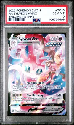 2022 POKEMON SWORD & SHIELD BRILLIANT STARS #TG15 FULL ART/SYLVEON VMAX PSA 10 - Image 1