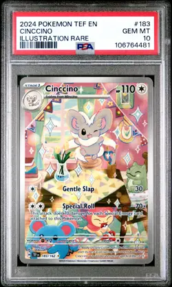 2024 POKEMON TEF EN-TEMPORAL FORCES ILLUSTRATION RARE #183 CINCCINO PSA 10 - Image 1