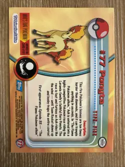 Pokemon Topps #77 Ponyta TV Animation Blue Logo NM - Image 2
