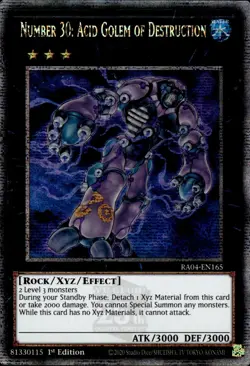 Number 30: Acid Golem of Destruction Yu-Gi-Oh! RA04-EN165 Quarter Century Secret - Image 1