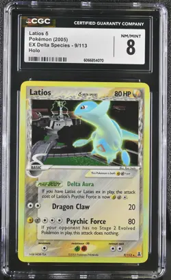 CGC 8 Latios 2005 EX Delta Species 9/113 Holo Pokemon Card - Image 1
