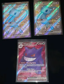 3 Total Cards- Pokemon TCG Gengar EX Temporal Forces 193/162 + 2× Mew EX 216/091 - Image 1