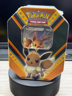 Pokemon Trading Card Game (TCG): Eevee V Powers Tin - FACTORY SEALED NEW 820650807794 - Image 1