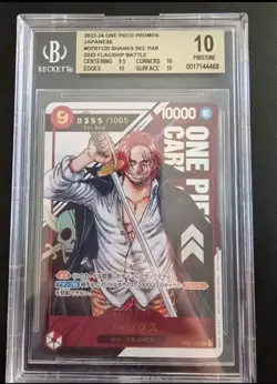 One Piece TCG OP01-120 Shanks Serial BGS 10 Japanese - Flagship Prize Card - Image 1