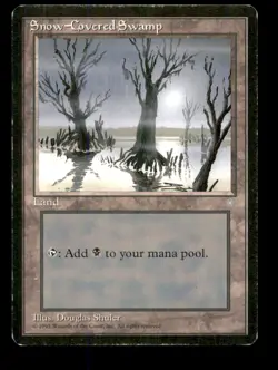 MTG Snow-Covered Swamp LP Light Play Ice Age [3292] - Image 1