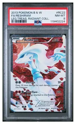 2013 Pokemon Legendary Treasures Radiant Collection Reshiram RC22/RC25 PSA 8 - Image 1