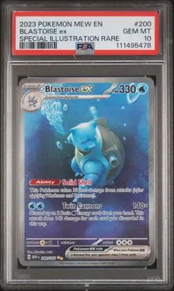 2023 POKEMON MEW EN-151 SPECIAL ILLUSTRATION RARE #200 BLASTOISE EX PSA 10 - Image 1