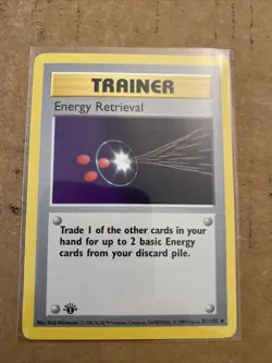 Pokemon TCG Energy Retrieval Base Set 81/102 1st Edition Never Played Near Mint - Image 1