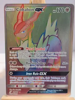 POKEMON Cobalion GX 189/181 SM9 Team Up Full Art Secret Rare Rainbow Holo TCG Ca - Image 1