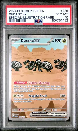 2024 POKEMON SSP EN-SURGING SPARKS SPECIAL ILLUSTRATION RARE DURANT EX PSA 10 - Image 1