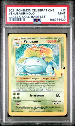 2021 POKEMON CELEBRATIONS CLASSIC COLL #15 VENUSAUR-HOLO PSA 9 - Image 1