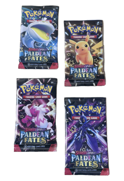Pokemon Paldean Fates Booster Packs Art Bundle Scarlet & Violet Packs x 4 New - Image 1