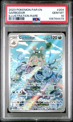 2023 POKEMON PAR EN-PARADOX RIFT ILLUSTRATION RARE #204 GARBODOR PSA 10 - Image 1