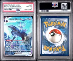 2021 POKEMON SWORD & SHIELD CHILLING REIGN SHADOW RIDER CALYREX VMAX 205 PSA 10 - Image 3