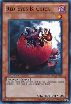 Yugioh - Red Eyes B Chick - 1st Edition NM - Plus Free Holographic Card - Image 1