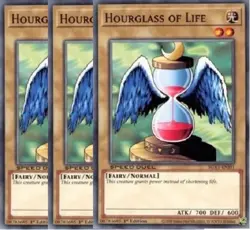 Yugioh - Hourglass of Life x 3 - 1st Edition NM - Plus Free Holographic Card - Image 1