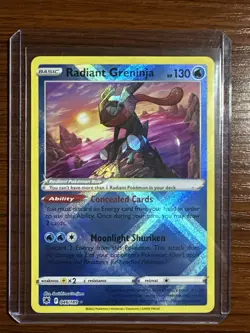 Radiant Greninja 046/189 Rare Holo Card Pokemon TCG Astral Radiance - Image 1