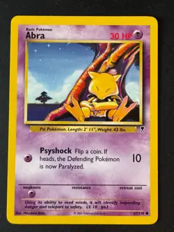 Abra Pokemon Common Card Legendary Collection 67/110 - 2002 - Image 1