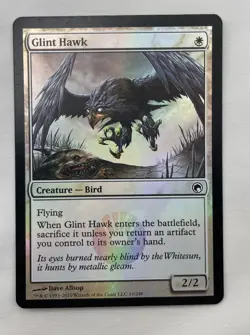 Glint Hawk x1 *FOIL* MTG Scars of Mirrodin 1x Magic Excellent Light Play EX LP - Image 1