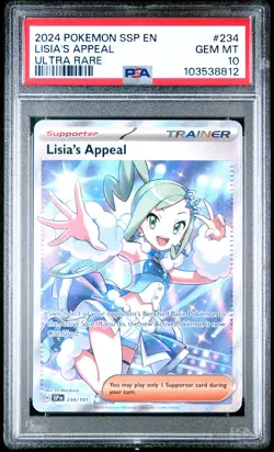 2024 POKEMON SSP EN-SURGING SPARKS ULTRA RARE #234 LISIA'S APPEAL PSA 10 - Image 1