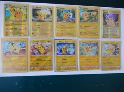 Pokemon Pikachu LOT of 10 REVERSE HOLOs NM Various Sets - Image 1