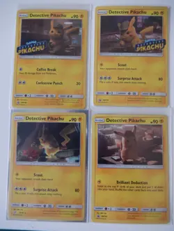 Pokemon Detective Pikachu LOT of 4 HOLOs SM170, SM190, SM194, 10/18 - Image 1