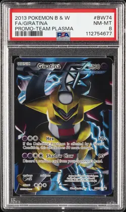 2013 POKEMON B&W PROMO TEAM PLASMA #BW74 FULL ART/GIRATINA PSA 8 - Image 1