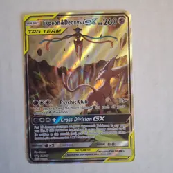 Espeon & Deoxys GX SM240 Promo Pokemon Sun & Moon Tag Team LP+ Condition - Image 4