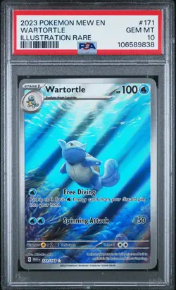 2023 POKEMON MEW EN-151 ILLUSTRATION RARE #171 WARTORTLE PSA 10 - Image 1